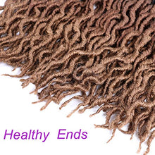 Load image into Gallery viewer, 6 Pack Faux Locs Crochet Hair 18 Inch Crochet Hair Extensions Braids 3 Tone Ombre Curly Wavy Goddess Fauxs Locs Crochet Hair Extensions for Crochet Braids(6pcs, T1B/30/27)