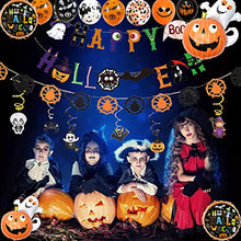 Load image into Gallery viewer, Upriver Halloween Balloon Arch Kit Halloween Party Decorations Balloons Garland Set, Happy Halloween Banner Pumpkin Garland Spider Bat Pumpkin Ghost Foil Balloons for Kids Halloween Party