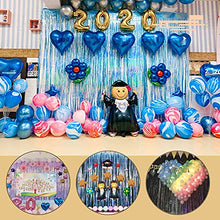 Load image into Gallery viewer, Hisredsun 4 pack Metallic Tinsel Curtains 3.2x8.2ft Sparkle Foil Fringe Curtains for Photo Backdrop Door Wall Hanging Party Christmas Decoration (light blue)