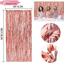 Load image into Gallery viewer, Rose Gold Party Decorations, Bachelorette Party, Balloons for Birthday Party Wedding ( Kit with Balloons, Tassel Garland, Foil Fringe Curtains, Gold Table Runner, Birthday Banner, Ribbons)