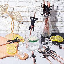 Load image into Gallery viewer, 36 Pieces Bachelorette Party Decorations Naughty Rose Gold Confetti Dancing Men Straws Glitter Male Stripper Pole Dancer Pre-Glued for Hens Girls Night Out Decorations Bridal Shower Favors Supplies