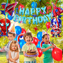 Load image into Gallery viewer, Super Hero Birthday Party Decorations Set Kids Party Supplies Super Hero Balloons For Boys Theme Party Favor (Blue)