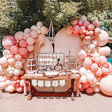 Load image into Gallery viewer, Pink Balloon Arch Kit Girls, Matte Balloon Garland, Pink Blush Rose White Double-Stuffed Party Decoration for Retro Boho Birthday Party, Wedding, Baby Shower, Bridal Shower, Hen Party, Anniversary