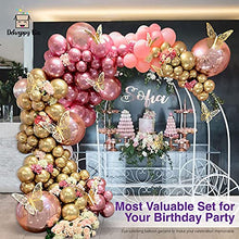 Load image into Gallery viewer, Balloon Arch Kit Garland 134pcs Shiny Metallic Rose Gold Pink 4D Foil Balloons with Butterfly Stickers for Birthday Decorations Wedding Anniversary Baby & Bridal Shower Valentine Party Mother's Day