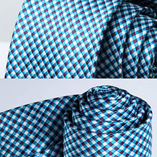 Load image into Gallery viewer, HISDERN Men's Wedding Tie and Handkerchief Houndstooth Check Plaid Tie Party Business Formal Necktie & Pocket Square Set