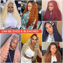 Load image into Gallery viewer, Wigs 13×4 Deep Wave Frontal Wig Curly Full Lace Front Human Hair Wigs Bob for Black Women 30 Inch Hd Transparent Water Wave Lace Front Wig Wig