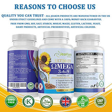 Load image into Gallery viewer, JeaKen - Omega 3 6 9 Fish Oil 1000mg - High Strength Essential Fatty Acids Supplement - Fish Oil Flaxseeds Oil and Sunflower Seed Oil - Distilled DHA EPA Contaminant Free - 120 Fish Oil Softgels
