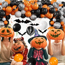 Load image into Gallery viewer, Halloween Balloon Garland Arch Kit,Halloween Decoration,Orange and Black Latex Balloon Party Supplies for Indoor Outdoor Halloween Background