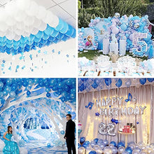 Load image into Gallery viewer, PartyWoo Blue and White Balloons, 100 pcs 12 Inch Royal Blue Balloons, Pale Blue Balloons and White Balloons, Blue White Party Balloons for Boys Christening, Boys Baby Shower, Boys 1st Birthday