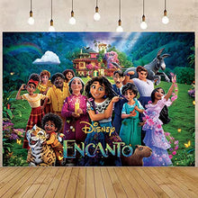 Load image into Gallery viewer, Encanto Backdrop,Magic Movie Themes Party Background Photo Booth Banner Large Fabric Artistic Birthday Party Supplies for Girls,Boys,Teens Birthday Party Decorations 5×3Ft