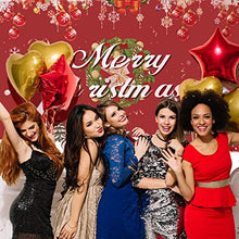 Load image into Gallery viewer, Skycase Merry Christmas Backdrop Banner, Large Merry Christmas Decorations Backdrop Banner, Santa Background for Merry Christmas Decoration for Indoor Outdoor Christmas Party Supplie, 43 * 71Inch