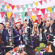 Load image into Gallery viewer, DYFFLE 60 Flags 67ft Bunting Flags, Imitated Linen Bunting Outdoor Waterproof, Festival Bunting with 18 Macarons Balloons, Garden Bunting for Home, Birthday, Party Garden Decoration (5 Bunting Banner)