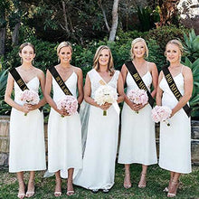 Load image into Gallery viewer, Hen Party Sashes,12Pcs Bridesmaid Sashes Set for Hen Night Party ,11 Pcs Black with 1 Pcs White Sashs Gold Text Hen Party Decoration