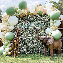 Load image into Gallery viewer, Sage Green Balloon Arch Kit, 108 Pcs Olive Green Balloon Garland Arch Kit with White Gold Metallic Latex Balloon Decoration for Boys Girls Baby Shower, Birthday Party,Jungle Safari Party Decoration