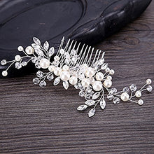 Load image into Gallery viewer, Samidy Bridal Flower Side Hair Clips Pearl Bridal Headpiece Wedding Accessories