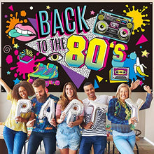 Load image into Gallery viewer, 80's Party Decorations Back to The 80's Banner 80's Backdrop Background Decoration for Photography Background 80's Party Supplies, 73 x 43 x 0.04 Inch