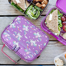 Load image into Gallery viewer, Lunch Bag for Girls, VASCHY Insulated Lightweight Lunch Box Bag for Toddler Girls to School Daycare Kindergarten Children with Detachable Shoulder Strap (Unicorn)