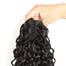 Load image into Gallery viewer, Ponytail Extensions Claw 28" Deep Wave Curly Clip Hairpiece One Piece A Jaw Long Pony Tails for Women Natural Black Human Hair
