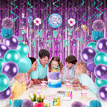 Load image into Gallery viewer, AILEXI 3 Pack Metallic Tinsel Curtains Foil Fringe Shimmer Streamers Curtain Door Window Decoration for Birthday Wedding Party Supplies 3ft*8ft - Purple