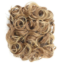 Load image into Gallery viewer, Messy Bun Combs in Scrunchie Chignon Hairpiece Curly Bun Extensions Scrunchie Updo Hair Pieces Synthetic Combs in Messy Bun Hair Piece for Women (Light Brown &Blonde Mixed/12T24#)