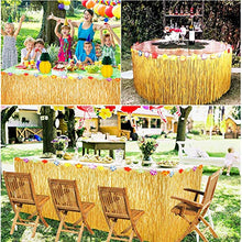 Load image into Gallery viewer, Yojoloin 128 Pcs Hawaiian Tropical Party Decoration Set,Hawaiian Table Skirt+20 Pcs Palm Leaves+30 Pcs Hawaiian Flowers+1 Pcs Flamingo Banner for Beach Summer and Hawaiian Theme Party