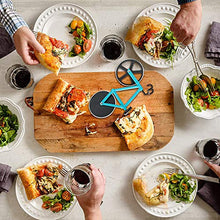 Load image into Gallery viewer, ZAWTR Bicycle Pizza Cutter, Bike Pizza Cutter Novelty Pizza Wheel Slicer, Dual Stainless Steel Pizza Knife Super Sharp Blades with Non-Stick Coating & Kickstand, Kitchen Gadgets Party Supplies (Blue)