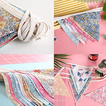 Load image into Gallery viewer, OTMVicor 50feet Fabric Bunting,48pcs Outdoor Bunting Banner,Triangle Flags for Garden Birthday Party Outdoor Party Decoration