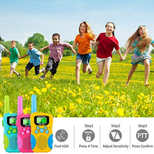 Load image into Gallery viewer, Nestling Kids Walkie Talkies 3 Pack, 8 Channels 2 Way Radio Walky Talky Toys with Backlit LCD Flashlight, 3 Miles Range Best Gifts Toys for Boys & Girls Indoor Outdoor Activity