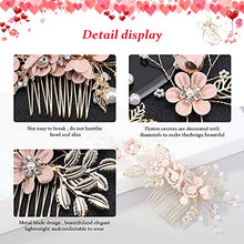 Load image into Gallery viewer, Wedding Hairpins,3 Pcs Bridal Hair Pins Wedding Flower Hair Clip Decorative Pearl Comb for Wedding Bridal Jewelry Bridal Hair Accessories Headpiece(Pink)