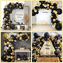 Load image into Gallery viewer, Black Gold Balloon Arch Kit, Balloon Garland Kit with 36 inch Giant Latex Balloon Star Foil Balloons, Black Gold Birthday Party Decorations with Tassel for Ramadan Graduation Wedding New Year