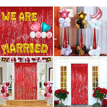 Load image into Gallery viewer, 2pcs 3.2ft x 6.5ft Red Foil Curtain Decoration,Tinsel Foil Fringe Curtains Streamer Backdrop for Birthday Graduation Wedding Engagement Bridal Shower Bachelorette Holiday Christmas,New Year Decoration