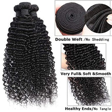 Load image into Gallery viewer, Li&queen Brazilian Virgin Deep Wave Bundles 100% Unprocessed Deep Curly Human Hair 3 Bundles Deep Human Hair Weave Natural Color(14 16 18Inch Deep Wave 3 bundles)