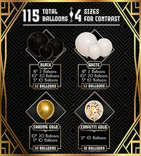 Load image into Gallery viewer, caicainiu Black White Gold Balloon Garland Kit Arch for New Year Graduation or Birthday Black and White Balloons with Gold Confetti Party Decorations for Retirement Anniversary Decor Prom Fathers Day
