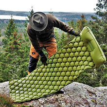 Load image into Gallery viewer, TRINORDIC Camping Mat Ultralight Inflatable Sleeping Mattress with Pillow, Folding Lightweight Inflating Single Bed Portable Air Pad, for Outdoor Backpacking Hiking Travel