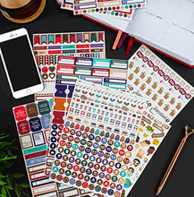 Load image into Gallery viewer, Clever Fox Planner Stickers – Monthly, Weekly & Daily Planner Stickers 14 Sheets Set of 1360+ Unique Stickers by Clever Fox (Value Pack)