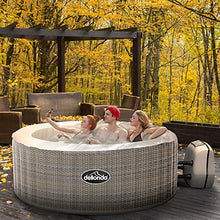 Load image into Gallery viewer, Dellonda 2-4 Person Inflatable Hot Tub Spa with Smart Pump - Rattan Effect - DL90 spa design interiors
