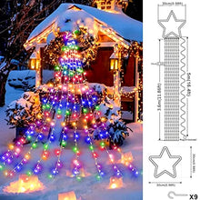 Load image into Gallery viewer, Hezbjiti Christmas Lights Outdoor, 344 LED Christmas Tree Lights with Topper Star - 8 Lighting Modes Fairy Lights Mains Powered for Christmas Decorations (Multi Colour)