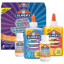 Load image into Gallery viewer, Elmer’s Colour Changing Slime Kit | Slime Supplies Include Colour Changing Glue | With Magical Liquid Slime Activator | Activates with UV Light | 4 Piece Kit