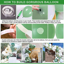 Load image into Gallery viewer, HOUSTAR Sage Green Balloon Garland Arch Kit,Avocado Green White Gold Balloons for Baby Shower,Birthday,Wedding,Tropical Party,Graduation or Jungle Safari Theme Backdrop Party Decorations
