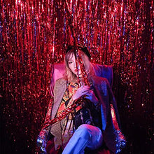 Load image into Gallery viewer, 2pcs 3.2ft x 6.5ft Red Foil Curtain Decoration,Tinsel Foil Fringe Curtains Streamer Backdrop for Birthday Graduation Wedding Engagement Bridal Shower Bachelorette Holiday Christmas,New Year Decoration