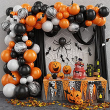 Load image into Gallery viewer, Halloween Balloon Garland Arch Kit,Halloween Decoration,Orange and Black Latex Balloon Party Supplies for Indoor Outdoor Halloween Background