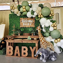 Load image into Gallery viewer, Balloon Arch Kit, Sage Green Balloon Garland Kit, Retro Green White and Gold Birthday Balloons Arch Kit for Jungle Safari Theme Party Boy Shower Wedding Party Decoration