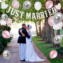 Load image into Gallery viewer, YELYAN 60PCS Balloons Set, 12 Inches Shiny Pink & White Confetti Balloons, White Pink Latex Balloons Silver Metallic Balloons Helium Balloons for Wedding Birthday Party Decoration