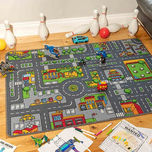 Load image into Gallery viewer, The Rug House Children's Kids Boys Girls City Town Car Roads Interactive Playroom Playmat Creative Toddler Soft Durable Educational Classroom Nursery Bedroom Play Carpet Mat 100cm x 165cm