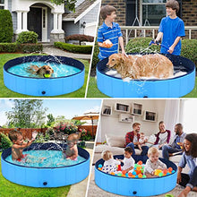 Load image into Gallery viewer, GoStock Dog Pool Plastic Dog Paddling Pool Dog Swimming Pool Portable PVC Dog Baths for Large Dogs Doggy Pool Bathing Tub Kid Pet Pool for Indoor/Outdoor (Bonus Pet Bath Brush) 32"x8" Small