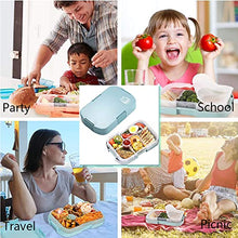Load image into Gallery viewer, SGAONSN Kids Lunch Box, Bento Box for Kid with 6 Compartments, BPA Free Plastic Picnic Snack Salad Boxes Baby Bento Boxes(Blue)