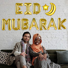 Load image into Gallery viewer, caicainiu Ramadan Mubarak Eid Mubarak Party Decoration Balloon Arch Kit Includes Gold Black Gold Confetti Latex Balloons and Eid Mubarak Foil Balloons Perfect for Eid Party Decoration Supplies(2)