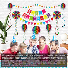 Load image into Gallery viewer, Premium Reusable Birthday Party Decorations - Birthday Decoration Set - Party Supplies - Happy Birthday Banner, Birthday Bunting, Honeycomb Decorations, Paper Lanterns Decorations, Pom Poms, Streamers