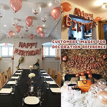 Load image into Gallery viewer, iZoeL Rose Gold Birthday Party Decoration for Girls Women Happy Birthday Banner, Rose Gold Fringe Curtain Foil Tablecloth, Heart Star Confetti Balloons and 10g Table Confetti
