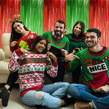 Load image into Gallery viewer, ENTHUR Christmas Party Decoration Backdrop Foil Curtains 1×2.5m×4 Pack Metallic Fringe Door Curtains Shimmer Tinsel Curtain for Birthday Wedding Party Halloween Christmas Decorations